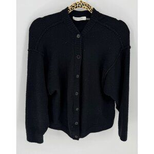 Mustard Seed Vintage Black Button-Up Soft Cardigan Sweater